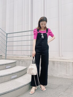 「mline（エムライン）のアイテム（オールインワン・サロペット）」を使った、C.Yamamotoさん（レディース・163cm）の春コーディネート