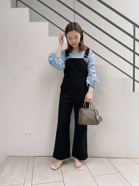 「mline（エムライン）のアイテム（オールインワン・サロペット）」を使った、C.Yamamotoさん（レディース・163cm）の春コーディネート