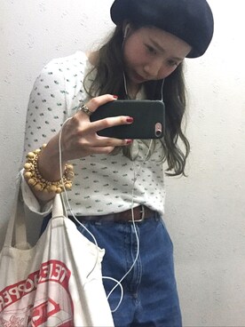 「ペインターパンツ」｜「アイテム（その他トップス）」を使った、👶🏻さん（レディース・153cm）の春コーディネート