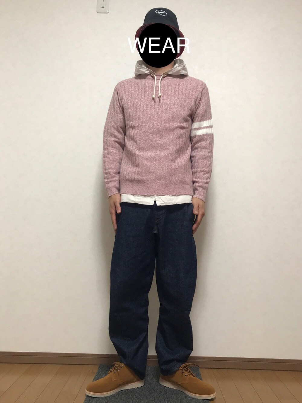 「ciaopanicTYPY、CIAOPANIC TYPY、チャオパニックティピー(CIAOPANIC TYPY)、マウンテンパーカー、Levi's、SVEC(SVEC)、GU、NIKE、お洒落さんとつながりたい、低身長」｜「NIKEのナイキ スポーツウェア スウッシュ ウィメンズ バケット キャップ（ハット、ブラック系）」を使った、DAISUKEさん（メンズ・166cm）の秋コーディネートの1枚目の写真