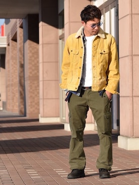 「Lee（リー）のアイテム（その他アウター）」を使った、kenjiroさん（メンズ・167cm）の冬コーディネート