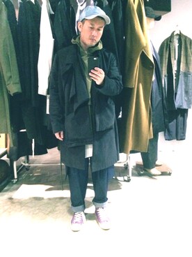 「TAIPEI」｜「アイテム（モッズコート）」を使った、rechic clothing shopさん（メンズ・171cm）の冬コーディネート