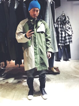 「RICK OWENS」｜「アイテム（ダウンジャケット/コート）」を使った、rechic clothing shopさん（メンズ・171cm）の冬コーディネート