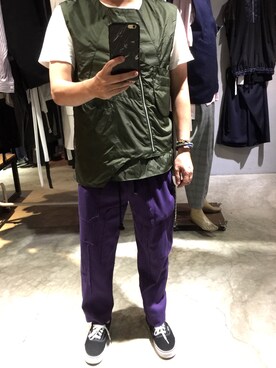 「TAIPEI」｜「アイテム（その他アウター）」を使った、rechic clothing shopさん（メンズ・171cm）の夏コーディネート