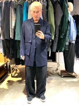 「TAIPEI」｜「アイテム（ピーコート）」を使った、rechic clothing shopさん（メンズ・171cm）の冬コーディネート