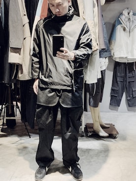 「menswear」｜「アイテム（スラックス）」を使った、rechic clothing shopさん（メンズ・171cm）の秋コーディネート