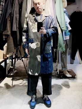 「TAIPEI」｜「アイテム（ピーコート）」を使った、rechic clothing shopさん（メンズ・171cm）の冬コーディネート