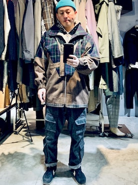 「Taiwan」｜「アイテム（ピーコート）」を使った、rechic clothing shopさん（メンズ・171cm）の冬コーディネート