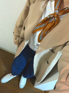 「SpRay（スプレイ）のアイテム（トレンチコート）」を使った、nkgwtmkさん（レディース・158cm）の春コーディネート