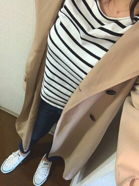 「SpRay（スプレイ）のアイテム（トレンチコート）」を使った、nkgwtmkさん（レディース・158cm）の春コーディネート