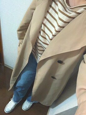 「SpRay（スプレイ）のアイテム（トレンチコート）」を使った、nkgwtmkさん（レディース・158cm）の春コーディネート