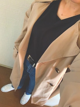 「SpRay（スプレイ）のアイテム（トレンチコート）」を使った、nkgwtmkさん（レディース・158cm）の冬コーディネート