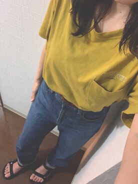 「ハイウエストストレートジーンズ」｜nkgwtmkさん（レディース・158cm）の夏コーディネート