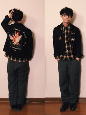 「ウールシャツ」｜「アイテム（アクセサリー）」を使った、old_goldさん（メンズ・170cm）の冬コーディネート