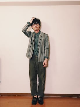 「SASSON（サッソーン）のアイテム（テーラードジャケット）」を使った、old_goldさん（メンズ・170cm）の春コーディネート