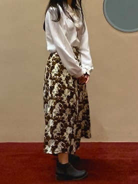 「Clarks（クラークス）のアイテム（ブーツ、ブルー系）」を使った、tzutzutyhさん（レディース・150cm）の冬コーディネート