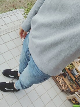 「UNIQLO（ユニクロ）のアイテム（スウェット、グレー系）」を使った、meguさん（レディース・170cm）の秋コーディネート