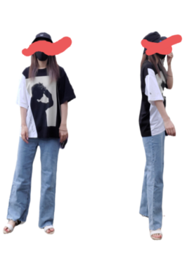 「chuu（チュー）のCHUU(チュー)-5KG Hobbit JEANS vol.89（デニムパンツ、ブルー系）」を使った、meguさん（レディース・170cm）の夏コーディネート