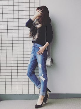 「NETSTAR（ネットスター）のアイテム（パンツ）」を使った、♥hapiko♥さん（レディース・153cm）の秋コーディネート
