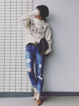 「NETSTAR（ネットスター）のアイテム（パンツ）」を使った、♥hapiko♥さん（レディース・153cm）の秋コーディネート