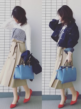 「Mathilda（マチルダ）の【Mathilda】ラウンドトゥパンプス MI1002/with・Ray掲載（パンプス）」を使った、♥hapiko♥さん（レディース・153cm）の春コーディネート