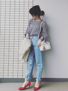 「Mathilda（マチルダ）の【Mathilda】ラウンドトゥパンプス MI1002/with・Ray掲載（パンプス）」を使った、♥hapiko♥さん（レディース・153cm）の春コーディネート