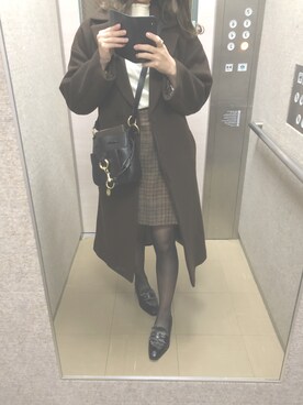 「SEE BY CHLOE（シーバイクロエ）のアイテム（ショルダーバッグ、ブラック系）」を使った、😈さん（レディース・160cm）の冬コーディネート