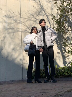 「URU（ウル）のアイテム（ダウンジャケット/コート）」を使った、Rukaさん（レディース・162cm）の冬コーディネート