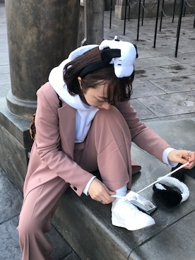 「HOTPING（ホッピン）のアイテム（ジャケット/アウター）」を使った、Rukaさん（レディース・162cm）の春コーディネート