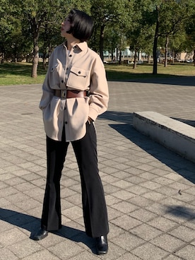 「COMME CA DU MODE（コムサデモード）のアイテム（ブーツ）」を使った、Rukaさん（レディース・162cm）の秋コーディネート