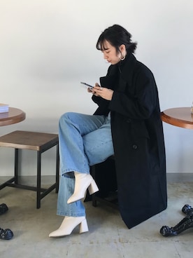 「HOTPING（ホッピン）のアイテム（ジャケット/アウター）」を使った、Rukaさん（レディース・162cm）の冬コーディネート