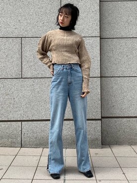 「COMME CA DU MODE（コムサデモード）のアイテム（ブーツ）」を使った、Rukaさん（レディース・162cm）の冬コーディネート