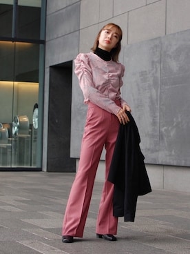 「COMME CA DU MODE（コムサデモード）のアイテム（ブーツ）」を使った、Rukaさん（レディース・162cm）の春コーディネート