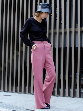 「COMME CA DU MODE（コムサデモード）のアイテム（ブーツ）」を使った、Rukaさん（レディース・162cm）の春コーディネート