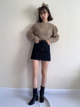「COMME CA DU MODE（コムサデモード）のアイテム（ブーツ）」を使った、Rukaさん（レディース・162cm）の春コーディネート