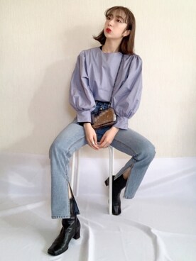 「COMME CA DU MODE（コムサデモード）のアイテム（ブーツ）」を使った、Rukaさん（レディース・162cm）の春コーディネート