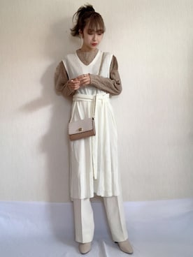 「OpenCLOSE（オープンクローズ）のアイテム（ワンピース/ドレス）」を使った、Rukaさん（レディース・162cm）の春コーディネート