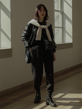 「HOTPING（ホッピン）のアイテム（ジャケット/アウター）」を使った、Rukaさん（レディース・162cm）の冬コーディネート