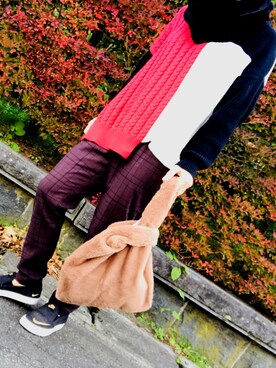 「スヌード」｜「アイテム（スリッポン）」を使った、Mu__uMさん（レディース・157cm）の秋コーディネート