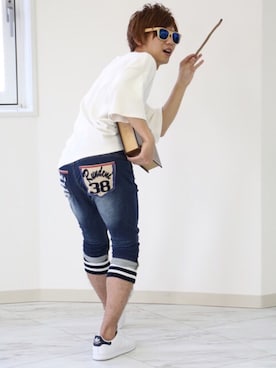 「classicalelf（クラシカルエルフ）のアイテム（シューズ）」を使った、たけるん(クラシカルエルフ)さん（メンズ・167cm）の夏コーディネート
