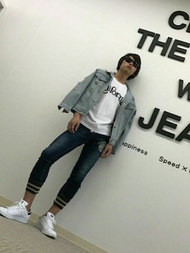 「classicalelf（クラシカルエルフ）のアイテム（デニムジャケット）」を使った、たけるん(クラシカルエルフ)さん（メンズ・167cm）の夏コーディネート