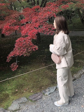 「rps（アールピーエス）のアイテム（ノーカラージャケット）」を使った、ay.68さん（レディース・156cm）の秋コーディネート
