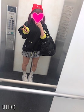 「学校」｜「アイテム（ニットキャップ/ビーニー）」を使った、sachan0121さん（レディース・155cm）の春コーディネート