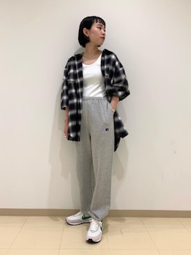 「RECOMMEND  ITEM STYLING」｜「アイテム（スウェットパンツ）」を使った、yunaさん（レディース・157cm）の夏コーディネート