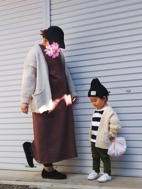「titivate（ティティベイト）のアイテム」を使った、のゆせさん（キッズ・90cm）の秋コーディネート