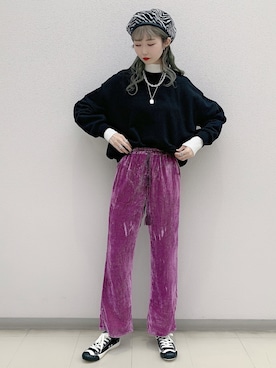 「PAGEBOY（ページボーイ）のアイテム（ハンチング/ベレー帽）」を使った、どびちゃんさん（レディース・168cm）の秋コーディネート