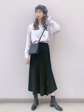 「PAGEBOY（ページボーイ）のアイテム（ハンチング/ベレー帽）」を使った、どびちゃんさん（レディース・168cm）の冬コーディネート