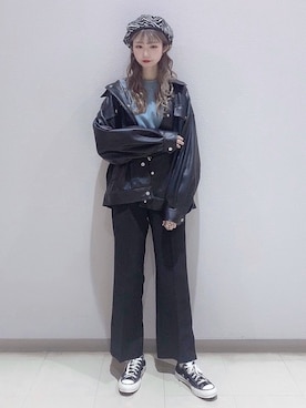 「PAGEBOY（ページボーイ）のアイテム（ハンチング/ベレー帽）」を使った、どびちゃんさん（レディース・168cm）の冬コーディネート