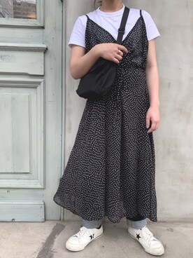 「CONVERSE（コンバース）のCONVERSE コンバース ONE STAR(A) 32340280 OX *WHITE/BLACK （スニーカー）」を使った、cocoaさん（レディース・148cm）の夏コーディネート