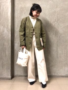 「SMITH'S（スミス）のアイテム（パンツ）」を使った、coen misakiさん（レディース・160cm）の冬コーディネート